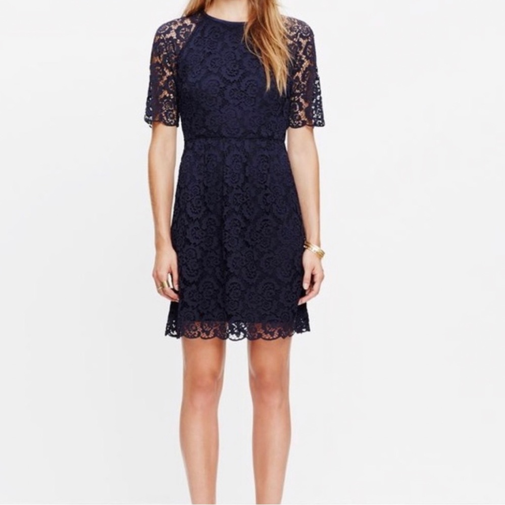 Madewell Magnolia Navy Lace Dress